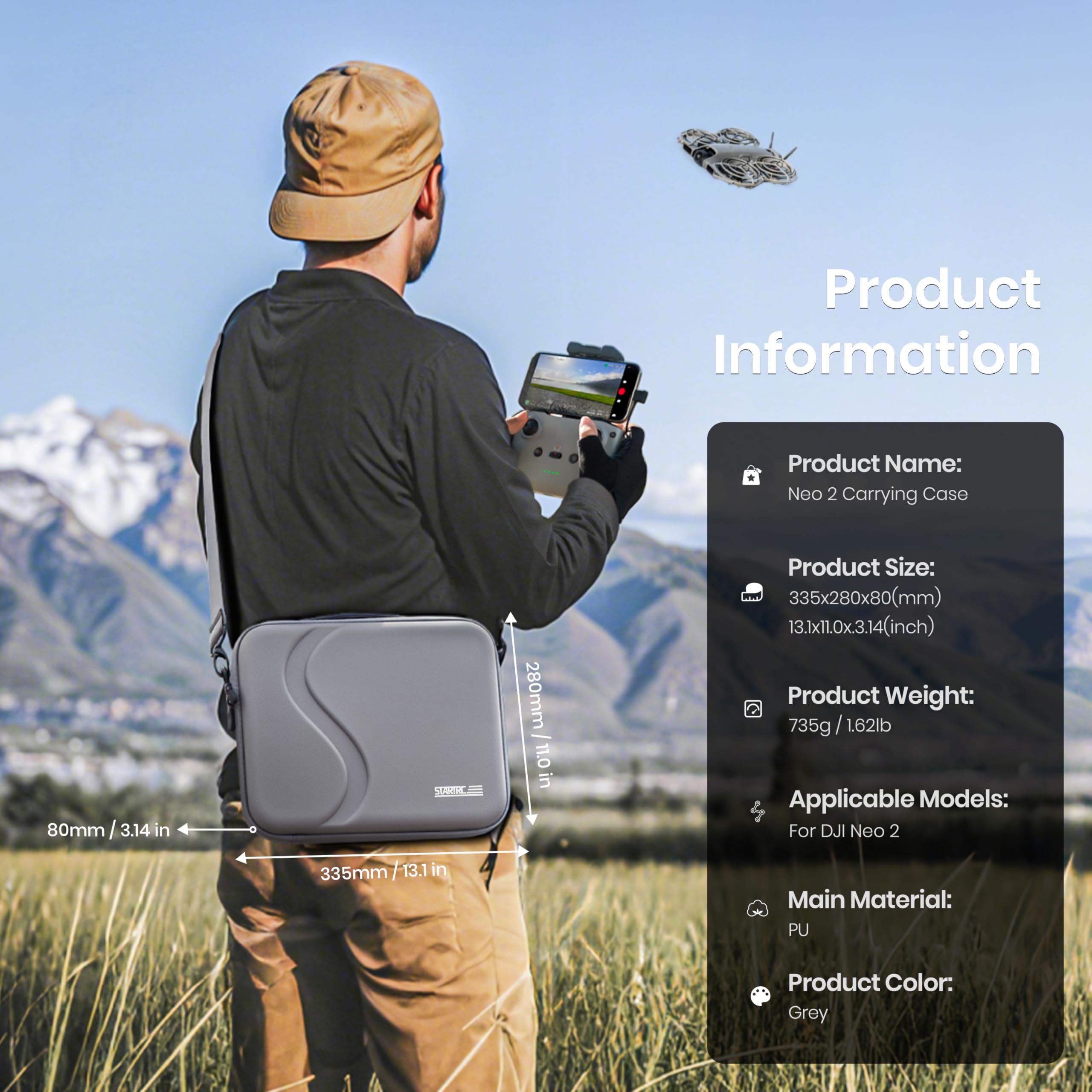 Drone Controller Hood - حقيبة حمل لإكسسوارات DJI Neo 2