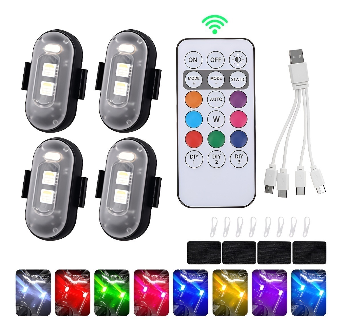 4 قطع أضواء ستروب LED مع جهاز  - مراجعة Drone Strobe Light وسعره